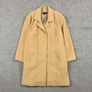 Vintage Camel 100% Wool Single Breasted Mid Length Coat Women’s 22/24 Overcoat